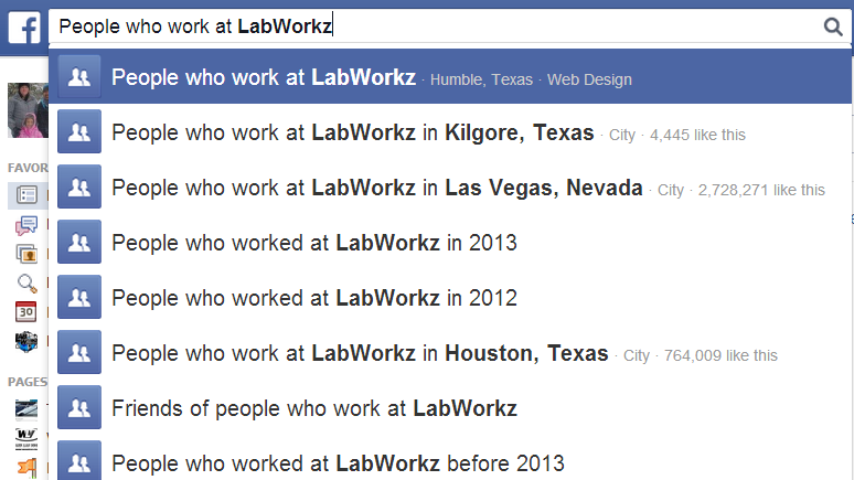 Facebook Search LabWorkz